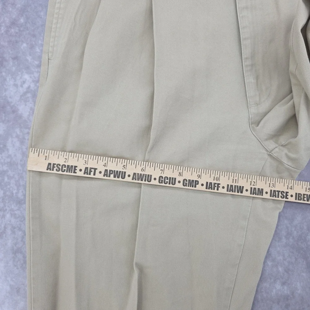 Vintage Polo Ralph Lauren Hammond Pant Mens 36x34 Pleated Chino Khaki Beige Cuff